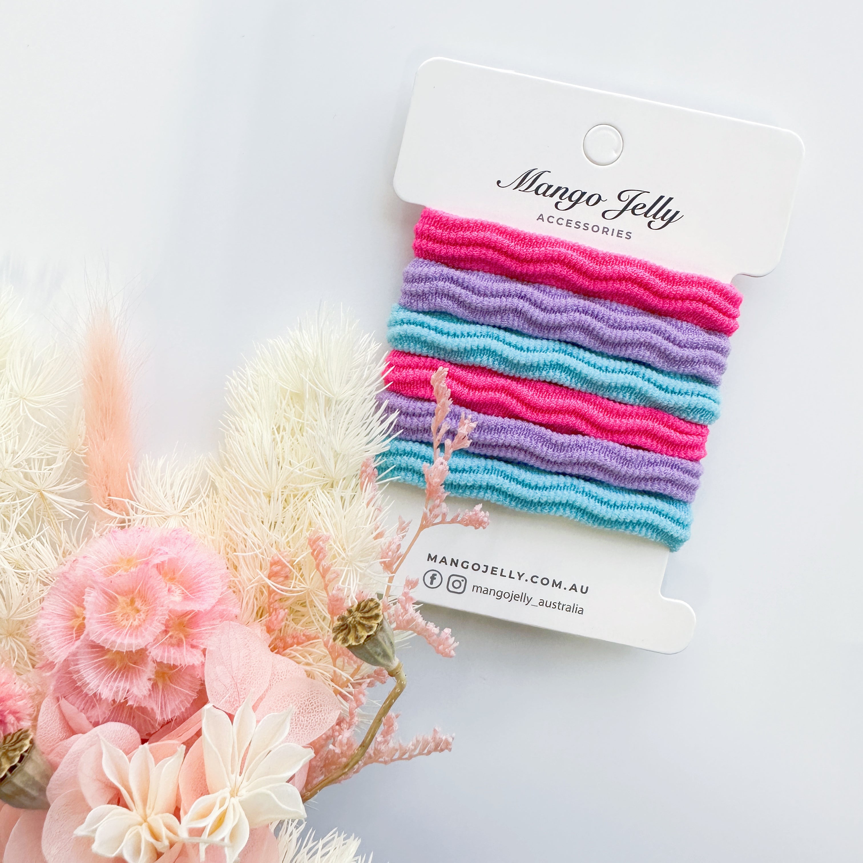 MANGO JELLY Metal Free Textured Hair ties 4cm (Thick) - Mermaid-One Pack Main image