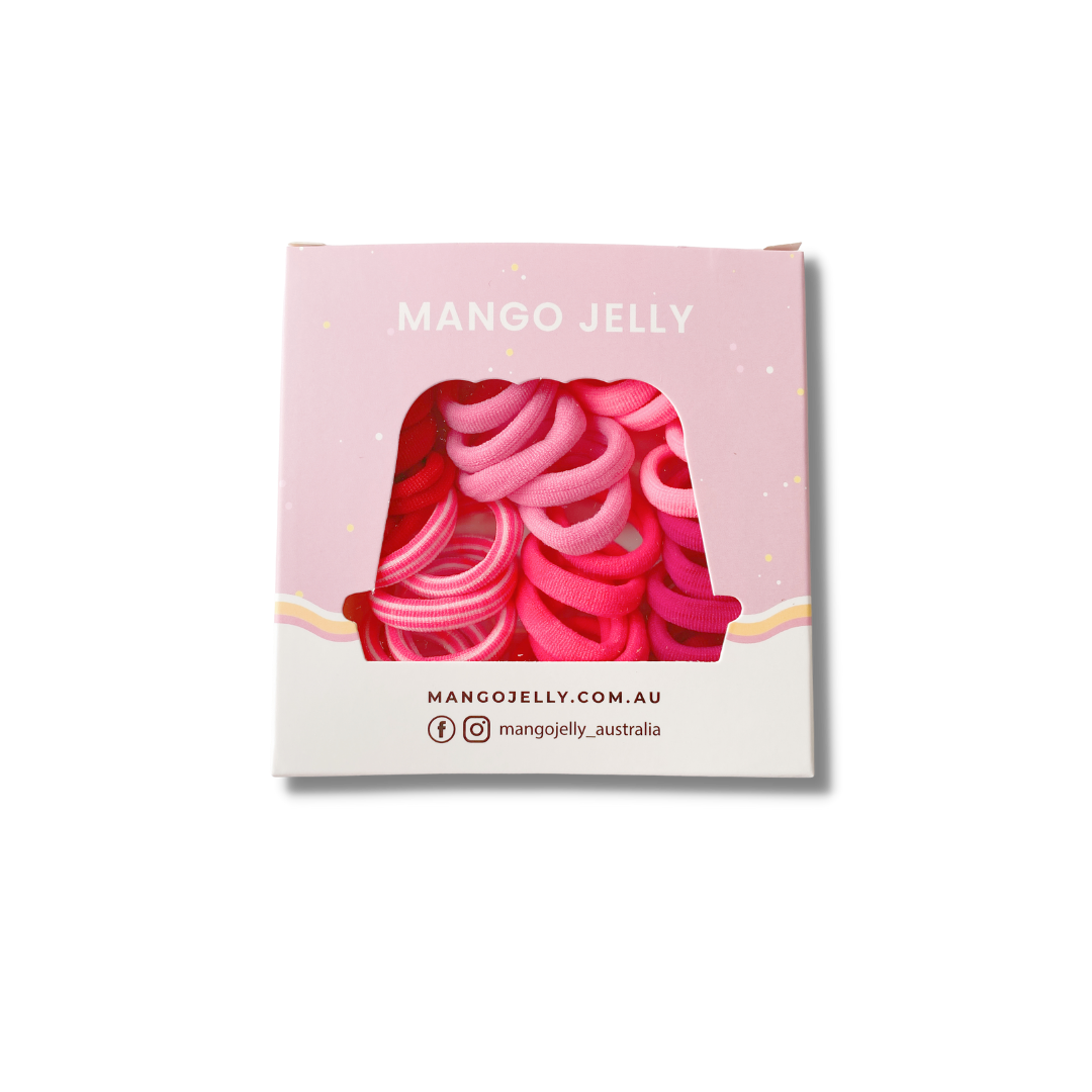 MANGO JELLY Metal Free Hair Ties (3cm) - Just Pink 36P - Three Pack Main image