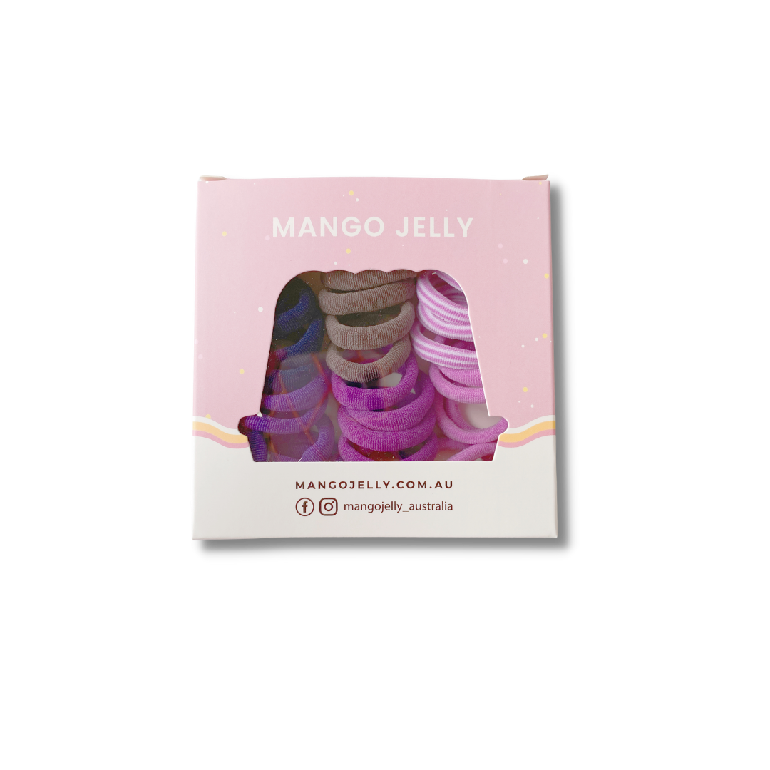 MANGO JELLY Metal Free Hair Ties (3cm) - Magic Purple 36P -Twin Pack Main image