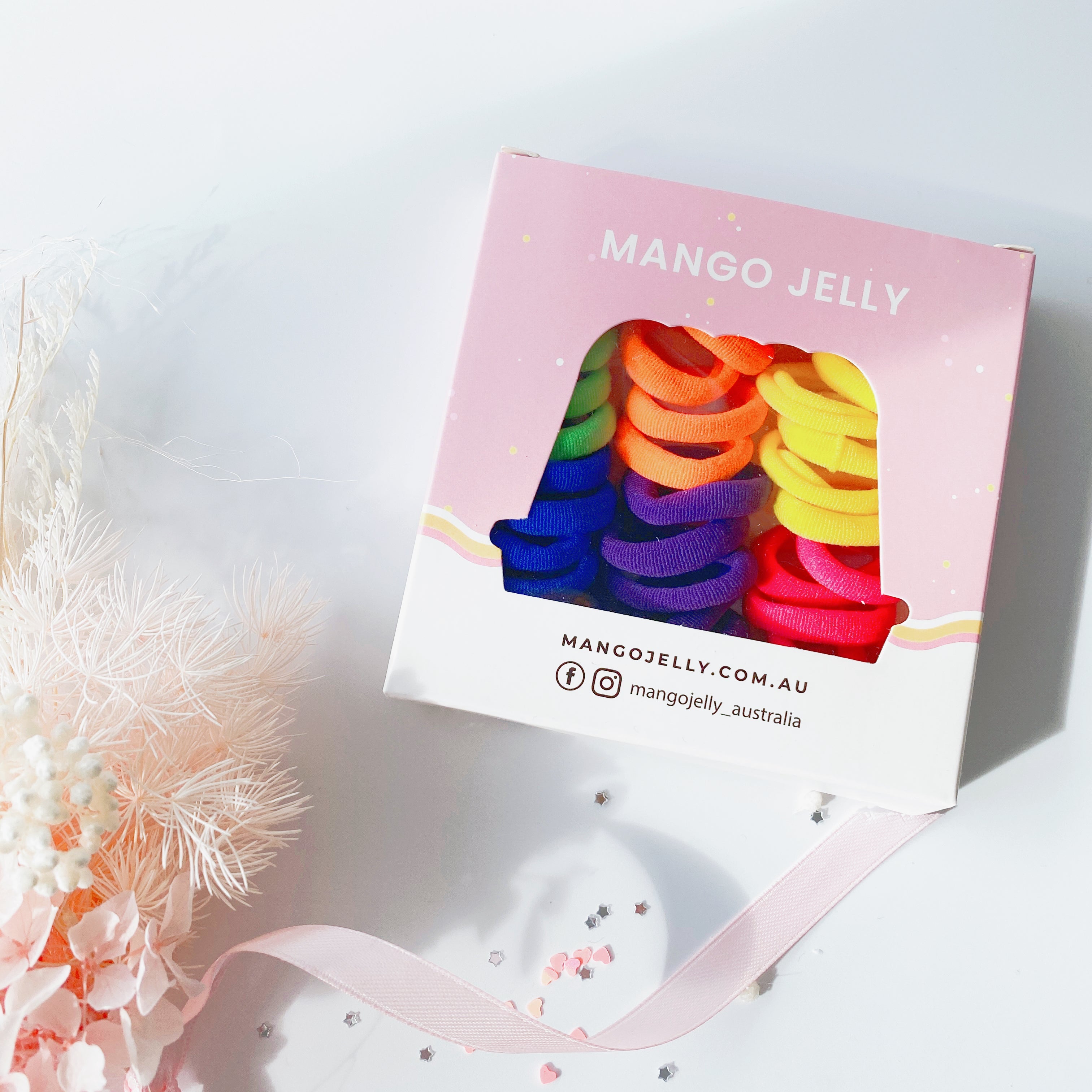 MANGO JELLY Metal Free Hair Ties (3cm) - Retro 36P - Three Pack Main image