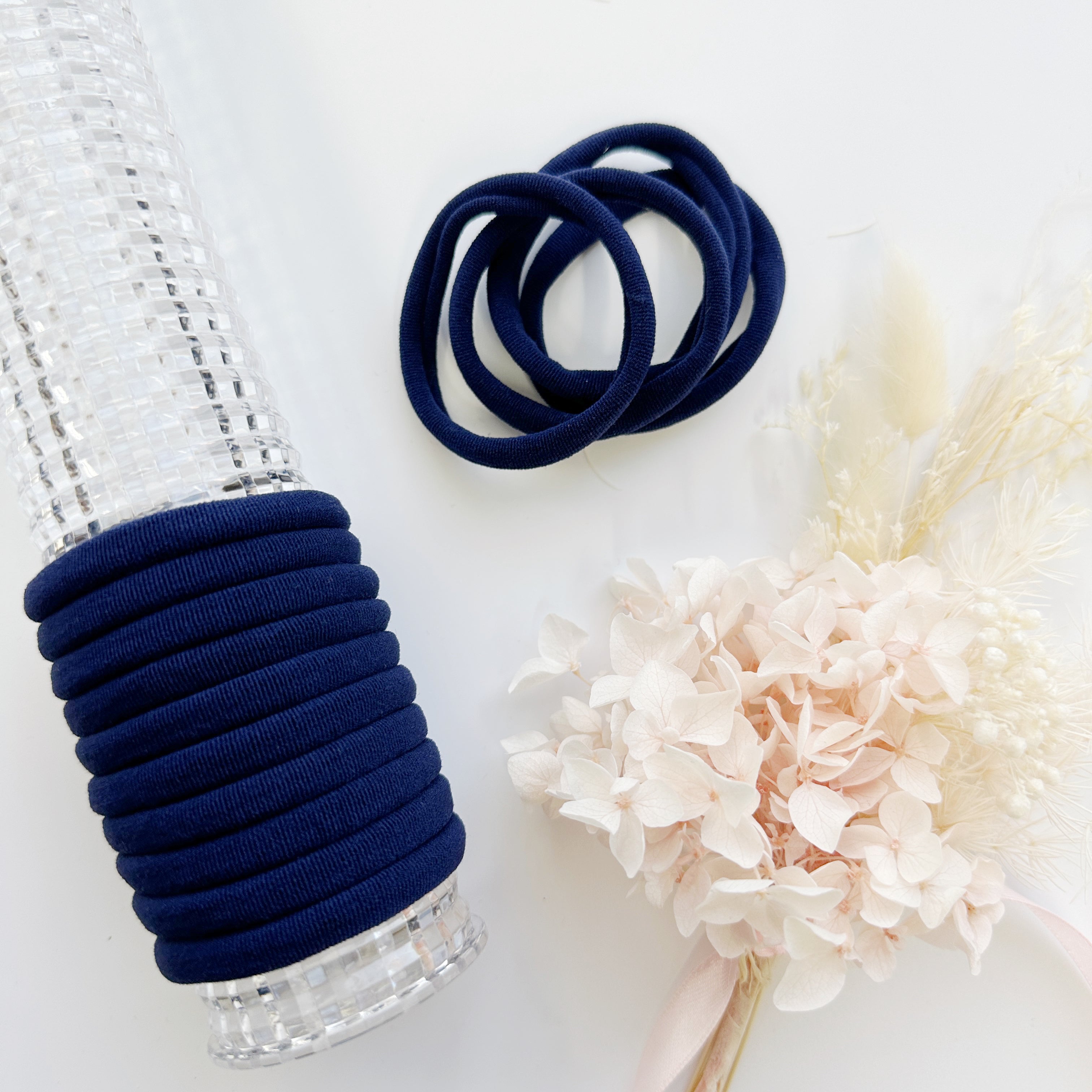 MANGO JELLY Metal Free Hair ties (4.5cm) - School Colour Navy 10P - One Pack Main image