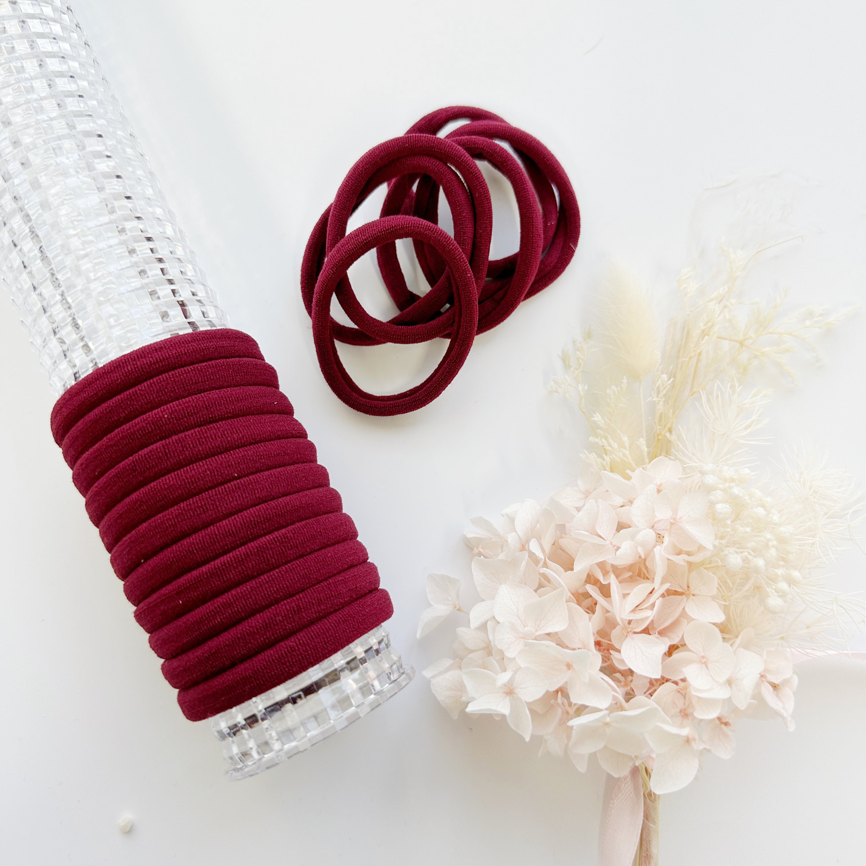 MANGO JELLY Metal Free Hair ties (4.5cm) - School Colour Maroon 10P - Twin Pack Main image