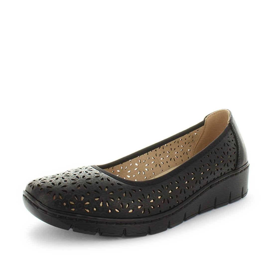 AEROCUSHION Women's MARLON Wedges Black Shoe 6US Main image