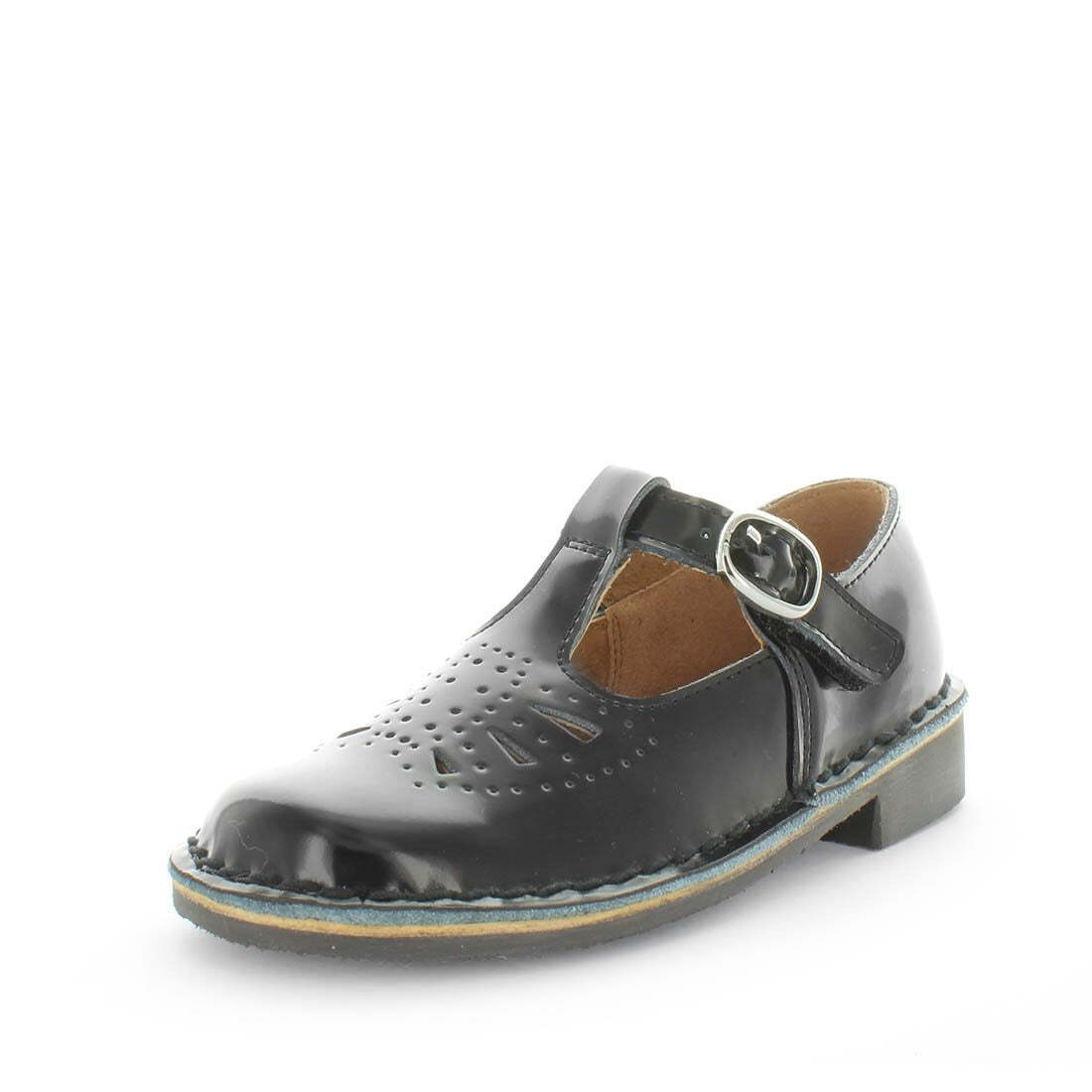 WILDE SCHOOL Girl's JENNYVELJnr School Black Off Shine Shoe 9US Main image