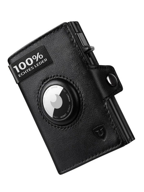 NNEOBA Mens Blocker Wallet - Genuine Leather Wallet with Coin Pocket, Black Main image