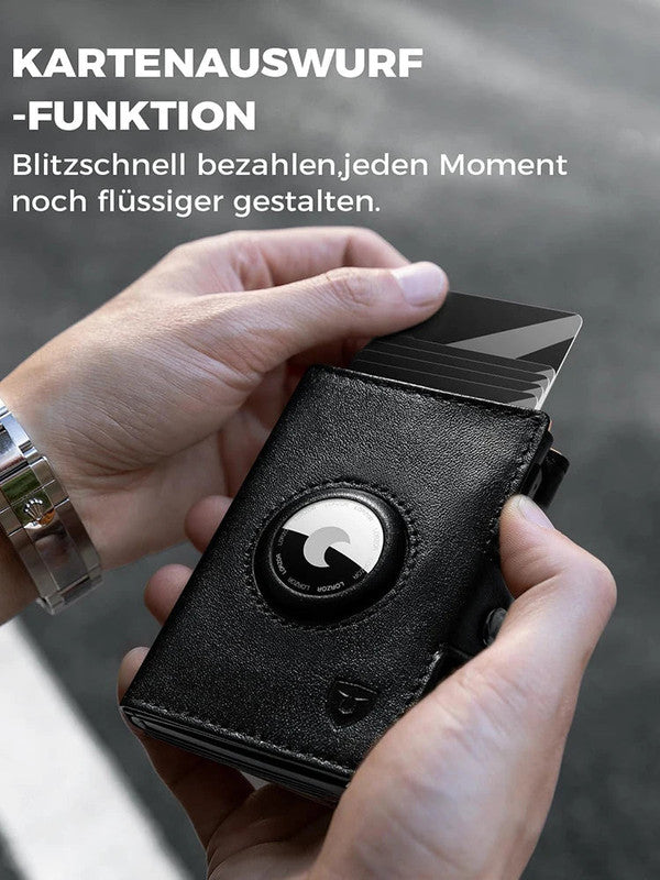 NNEOBA Mens Blocker Wallet - Genuine Leather Wallet with Coin Pocket, Black Secondary image