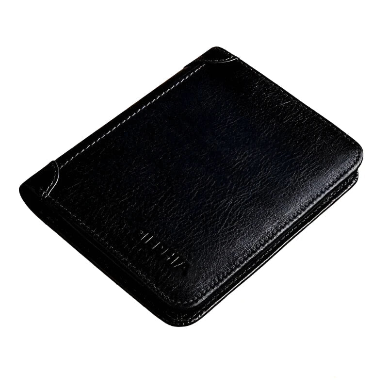 NNEOBA Genuine Leather Retro Business Wallet - Short Card Holder & Coin Purse Main image