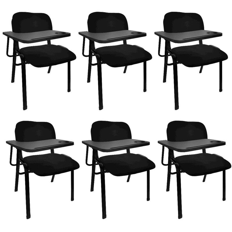 NNECN Lecture Chair with Table Top for Classroom Lecture Training Conference (Set of 6-Black) Main image