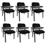 NNECN Lecture Chair with Table Top for Classroom Lecture Training Conference (Set of 6-Black)