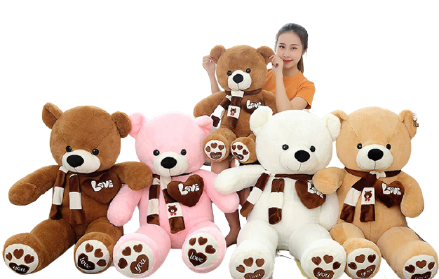 NNECN Huge 100cm Khaki Giant Teddy Bear Toys Stuffed Animals Soft Plush Cotton Scarf Bear Hold Pillow Doll Secondary image