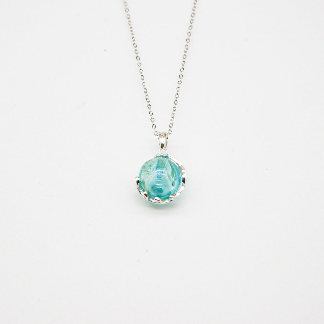 Gift Box - Aroma Necklace White Gold - Planet Celestial Aqua (Light Blue) + Purify Oil Blend Secondary image