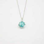Gift Box - Aroma Necklace White Gold - Planet Celestial Aqua (Light Blue) + Purify Oil Blend