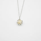Gift Box - Aroma Necklace White Gold - Planet Stardust Crystal (Gold Clear) + Purify Oil Blend