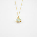 Gift Box - Aroma Necklace 925 Silver, Gold coated - Green Shell Paradise Peach (Pink) + Purify Oil Blend