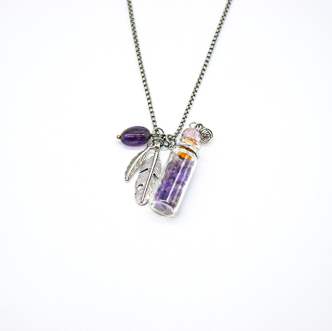 Gift Box - Crystal Bottle (Amethyst) + Purify Oil Blend Secondary image