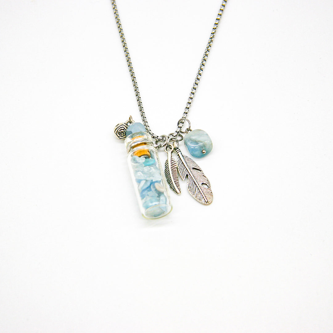 Gift Box - Crystal Bottle (Aquamarine) + Purify Oil Blend Secondary image