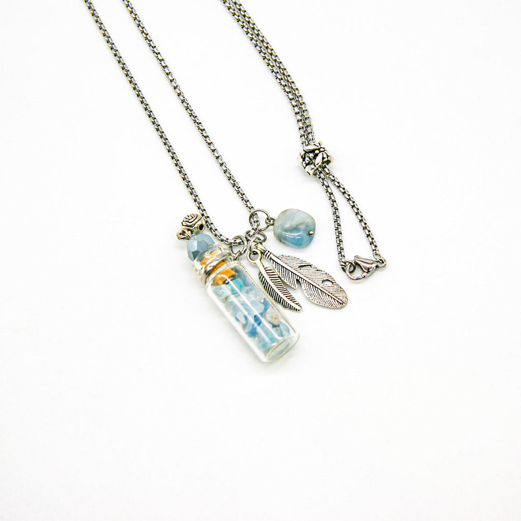 Gift Box - Crystal Bottle (Aquamarine) + Purify Oil Blend
