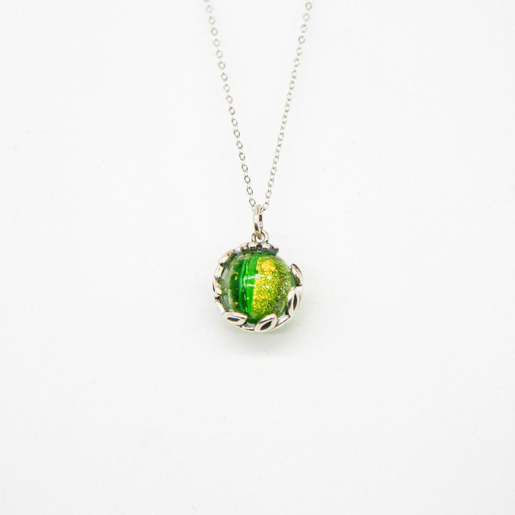 Gift Box - Aroma Necklace White Gold - Planet Aurum Verdant (Gold Green) + Purify Oil Blend