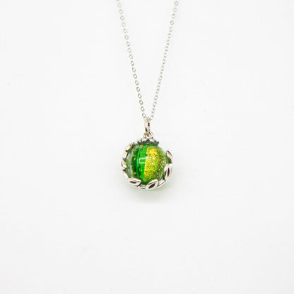Gift Box - Aroma Necklace White Gold - Planet Aurum Verdant (Gold Green) + Purify Oil Blend