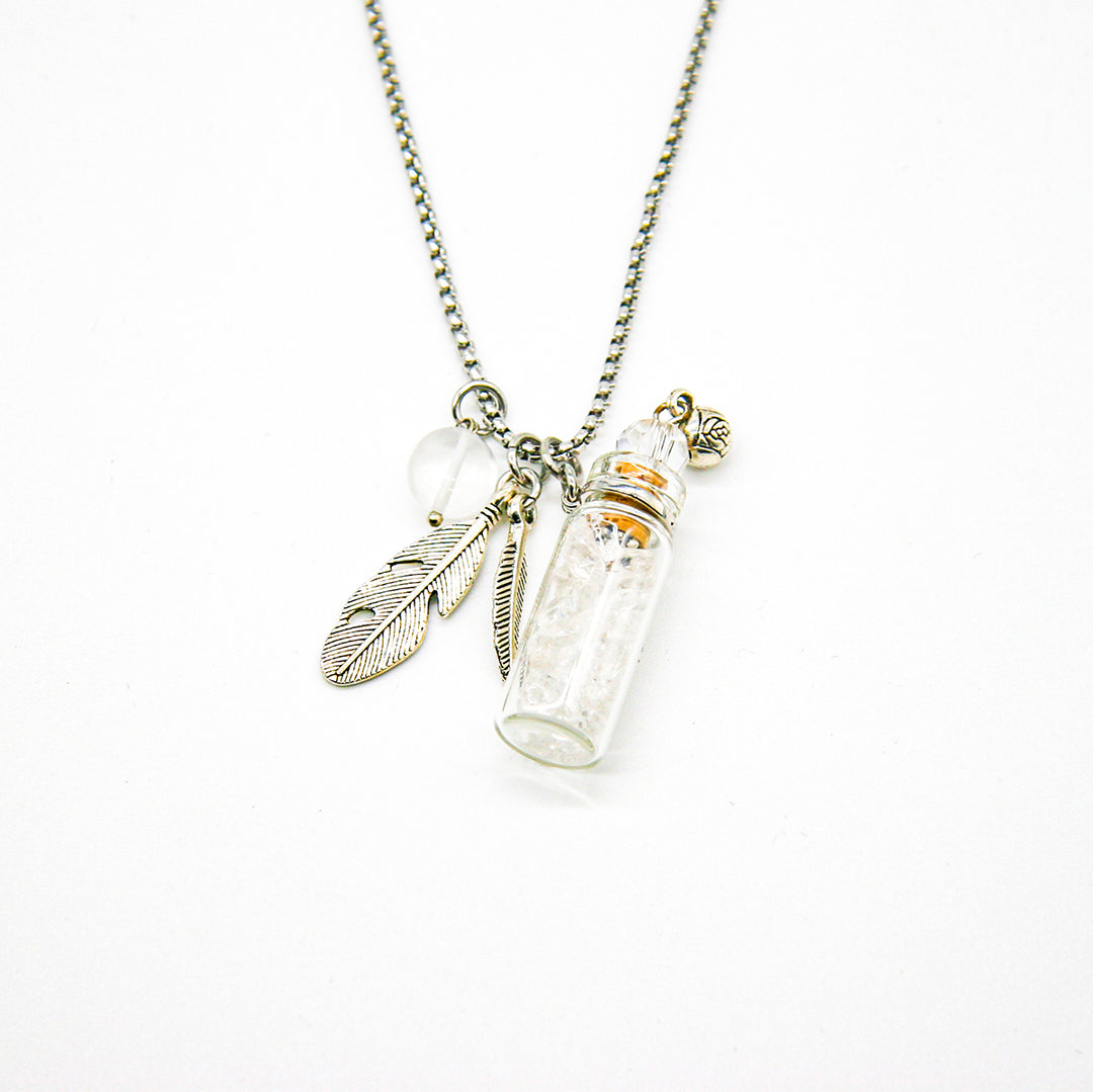 Gift Box - Crystal Bottle (Clear Quartz) + Purify Oil Blend Secondary image