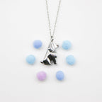 Gift Box - Dog White Gold Aroma Necklace + Purify Oil Blend