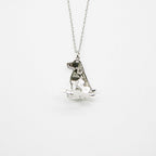 Gift Box - Dog White Gold Aroma Necklace + Purify Oil Blend