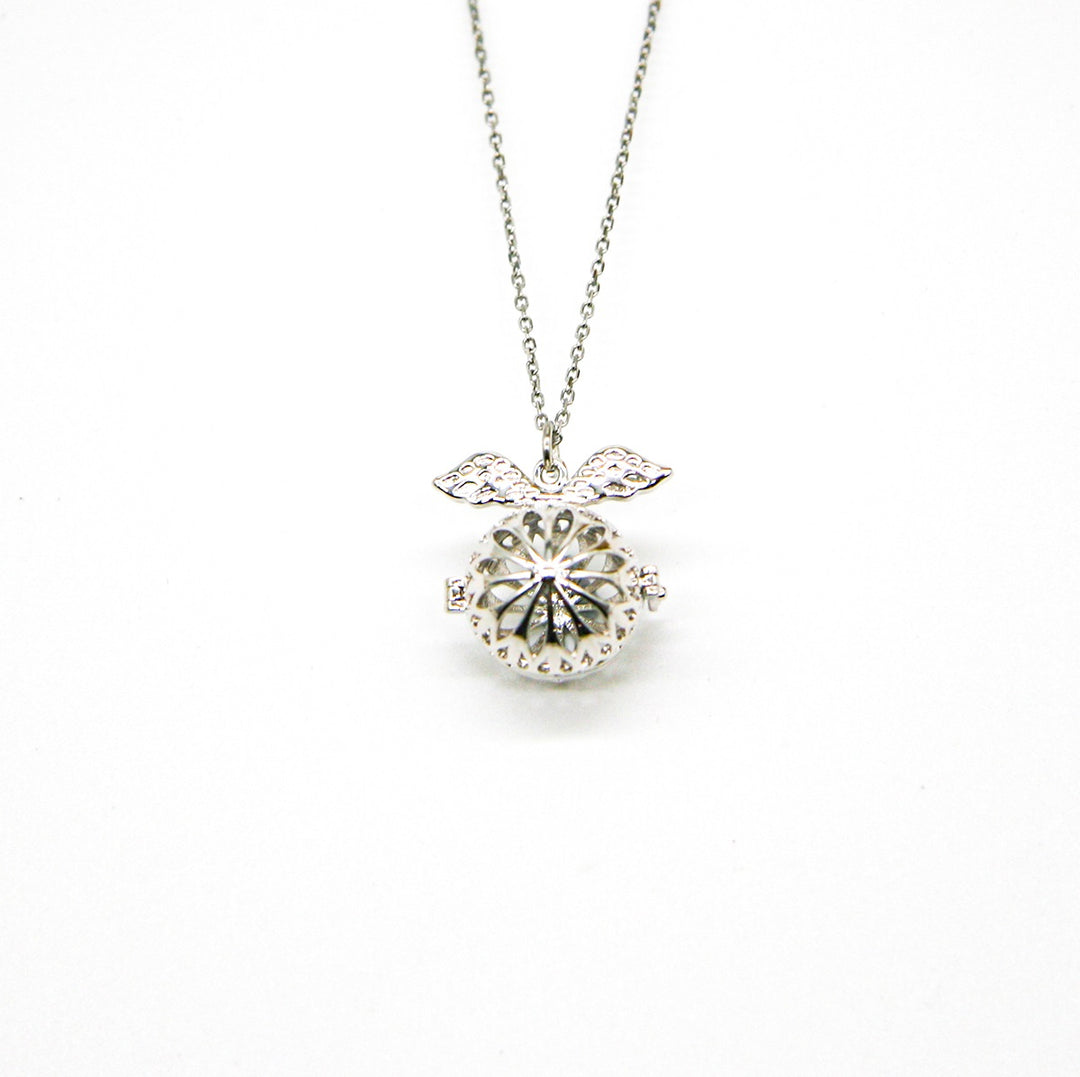 Gift Box - Angel Ball White Gold Aroma Necklace + Purify Oil Blend Secondary image