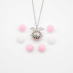 Gift Box - Angel Ball White Gold Aroma Necklace + Purify Oil Blend
