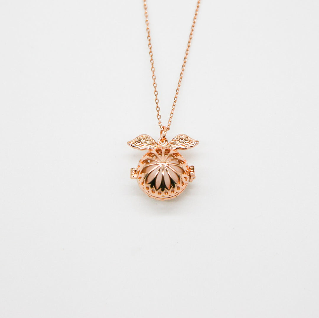 Gift Box - Angel Ball Rose Gold Aroma Necklace + Purify Oil Blend Secondary image