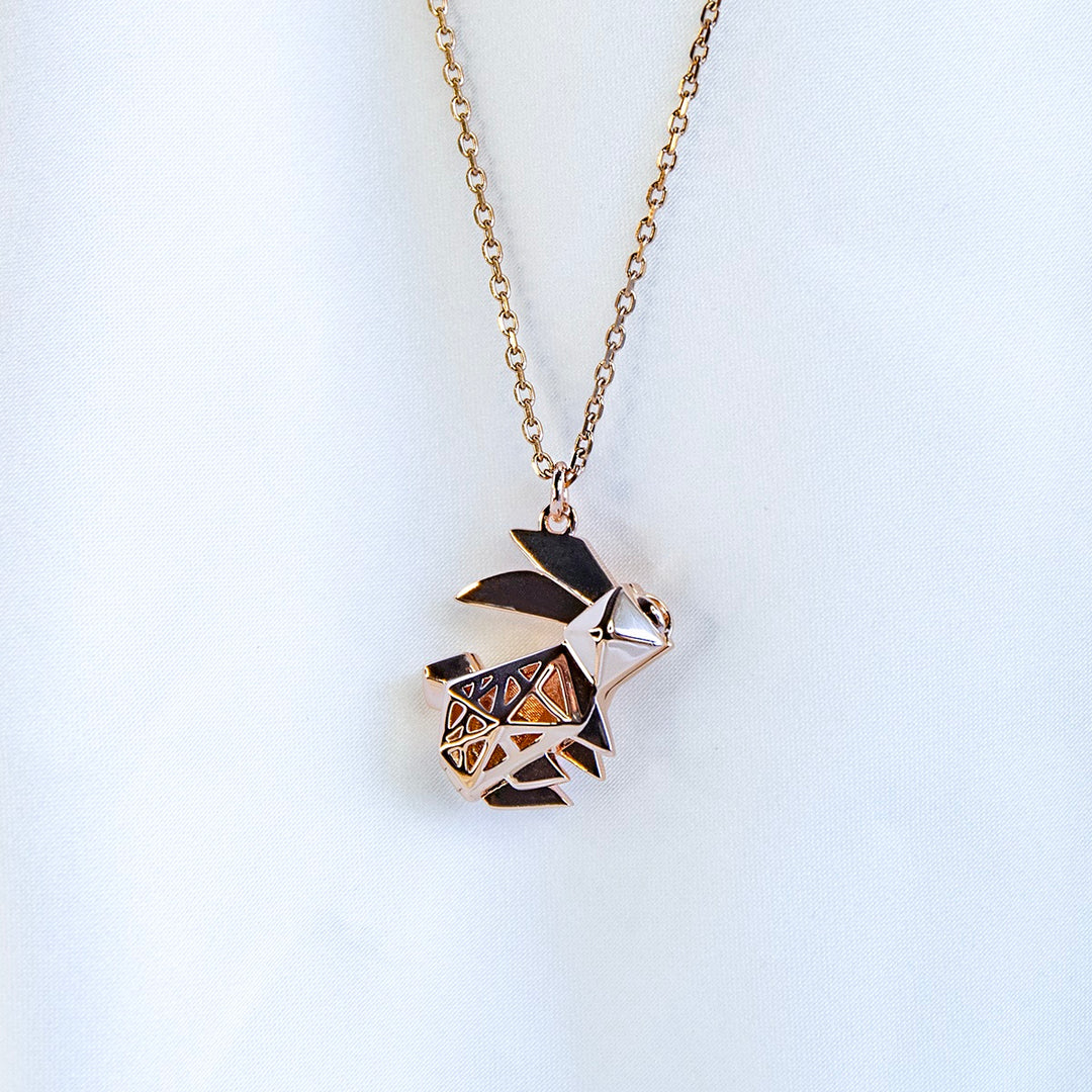 Gift Box - Rabbit Rose Gold Aroma Necklace + Purify Oil Blend Secondary image