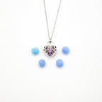 Gift Box - Heart Lock White Gold Aroma Necklace + Purify Oil Blend
