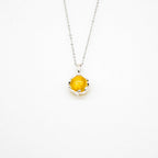 Gift Box - Aroma Necklace White Gold - Planet Jovian Gold (Golden Yellow) + Purify Oil Blend