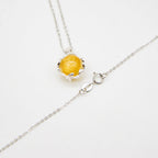 Gift Box - Aroma Necklace White Gold - Planet Jovian Gold (Golden Yellow) + Purify Oil Blend