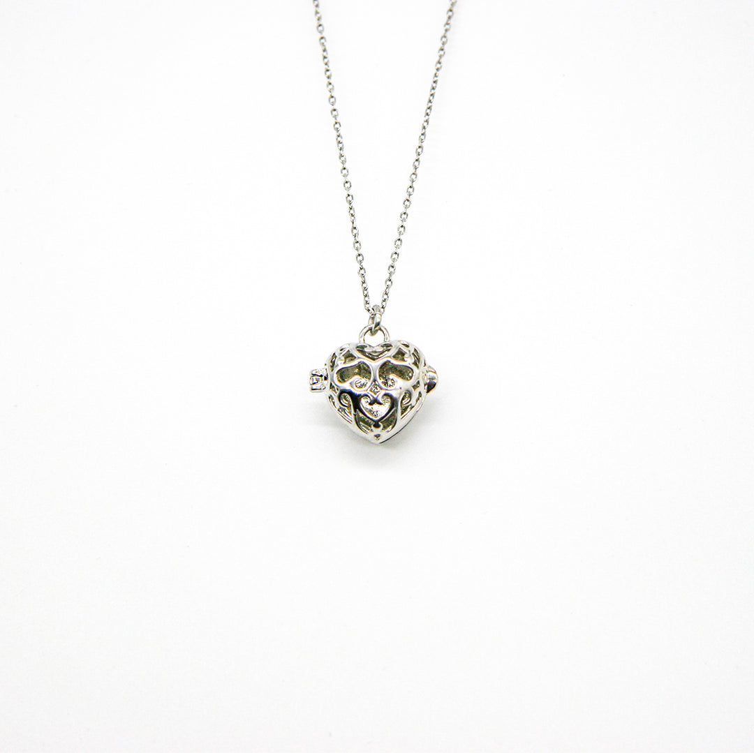 Gift Box - Love Heart White Gold Aroma Necklace + Purify Oil Blend Secondary image