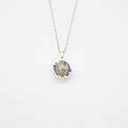 Gift Box - Aroma Necklace White Gold - Planet Lunar Lavender (Lanvender Purple) + Purify Oil Blend