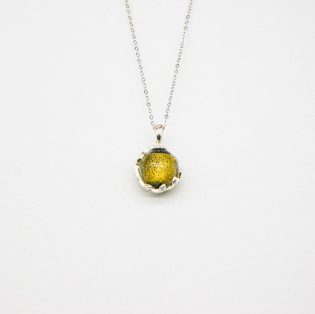 Gift Box - Aroma Necklace White Gold - Planet Stellar Midnight (Golden dark blue) + Purify Oil Blend