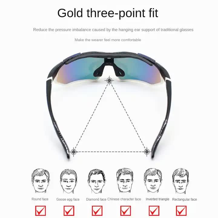 Multifunctional Cycling Glasses - Windproof and UV Protection Sports Eyewear  Red Secondary image