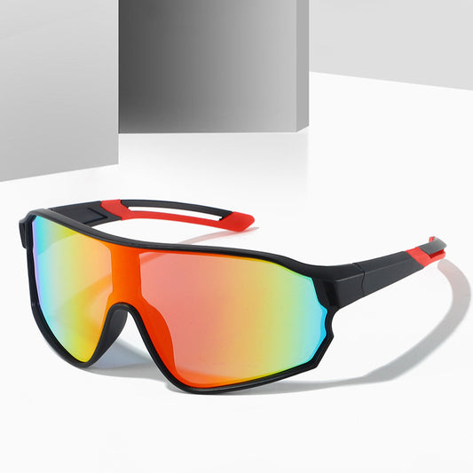 Fashionable Sports Sunglasses with Colorful Mirror Lenses ��� UV400 Protection for Cycling & Outdoor Activities  Orange red