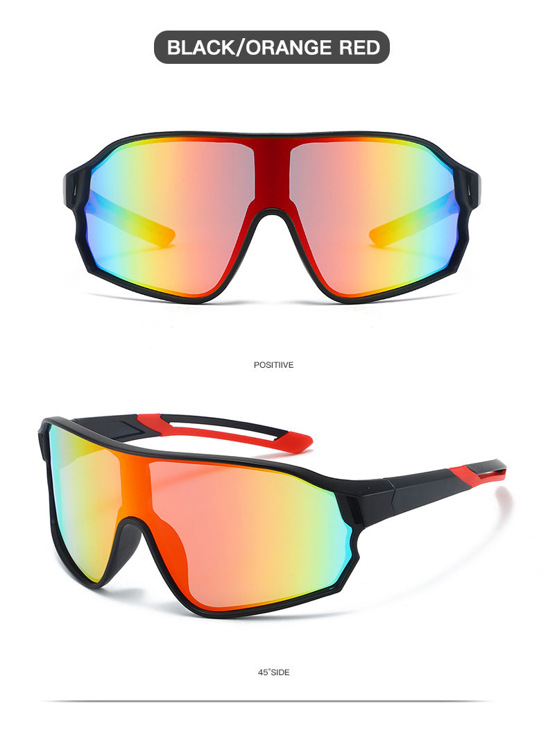 Fashionable Sports Sunglasses with Colorful Mirror Lenses ��� UV400 Protection for Cycling & Outdoor Activities  Orange red Secondary image