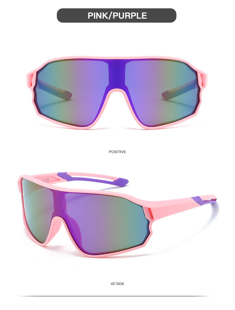 Fashionable Sports Sunglasses with Colorful Mirror Lenses - UV400 Protection for Cycling & Outdoor Activities  Pink Secondary image