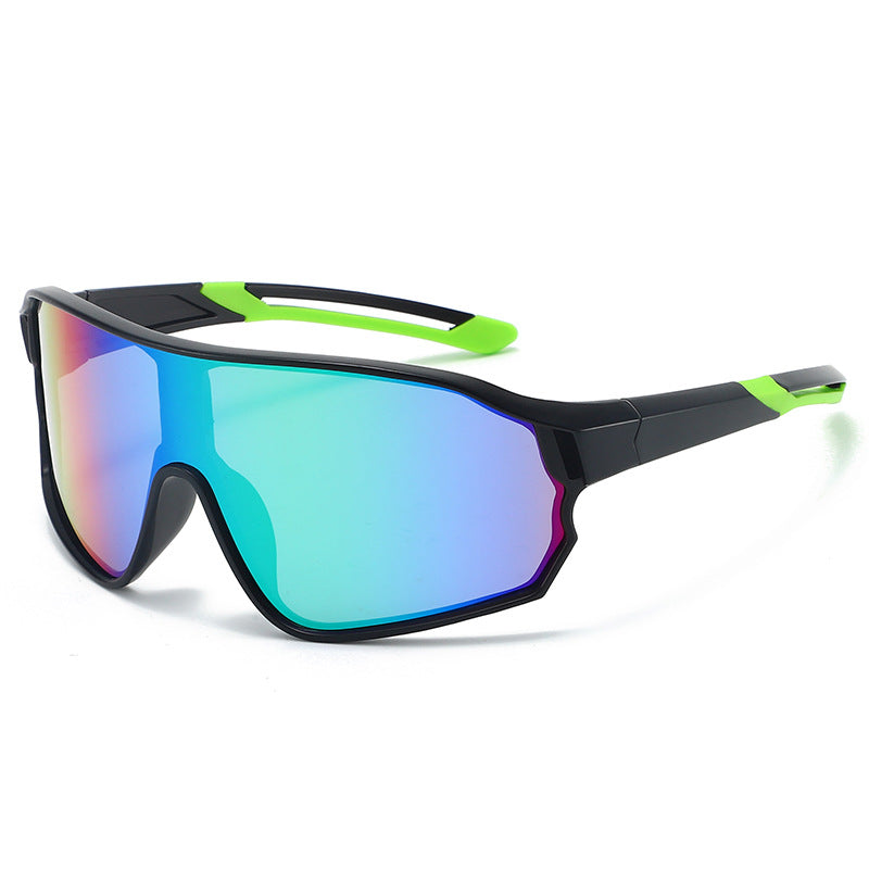 Fashionable Sports Sunglasses with Colorful Mirror Lenses - UV400 Protection for Cycling & Outdoor Activities  BLACK Main image