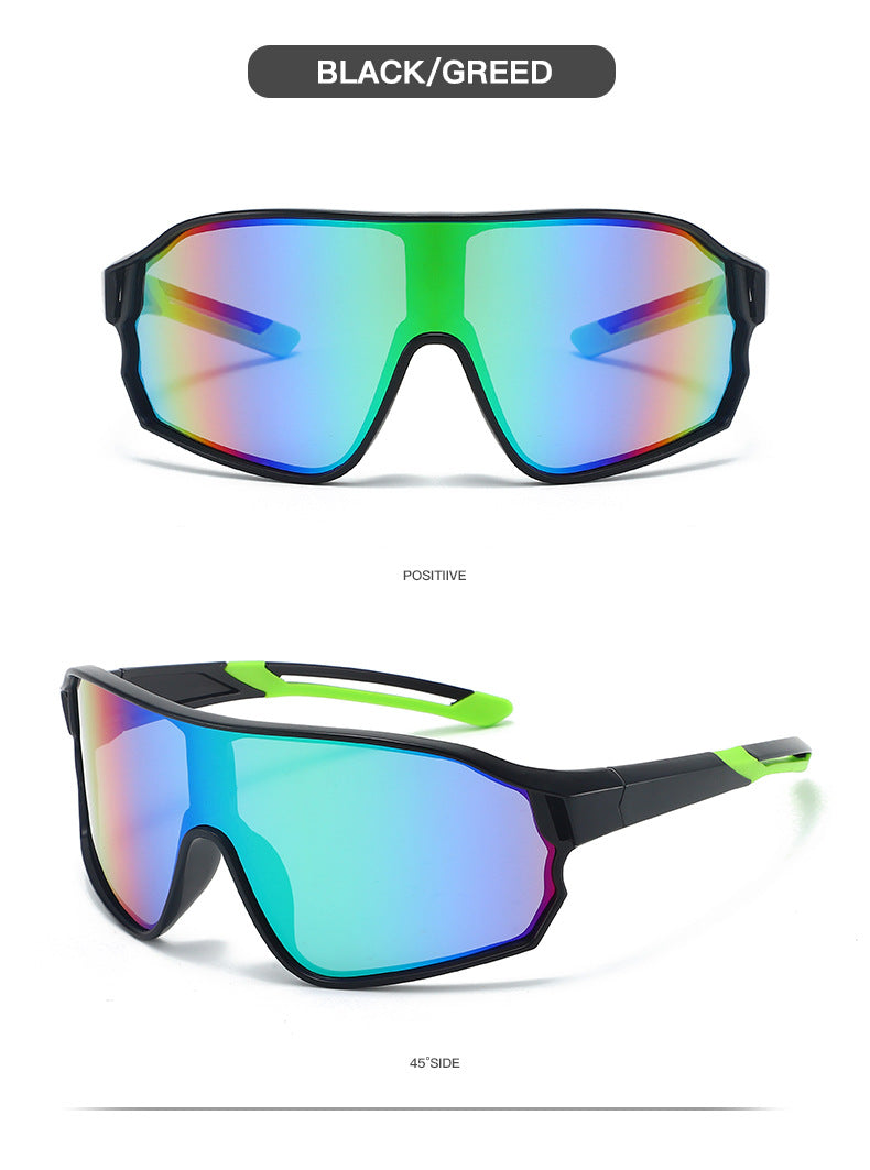 Fashionable Sports Sunglasses with Colorful Mirror Lenses - UV400 Protection for Cycling & Outdoor Activities  BLACK Secondary image