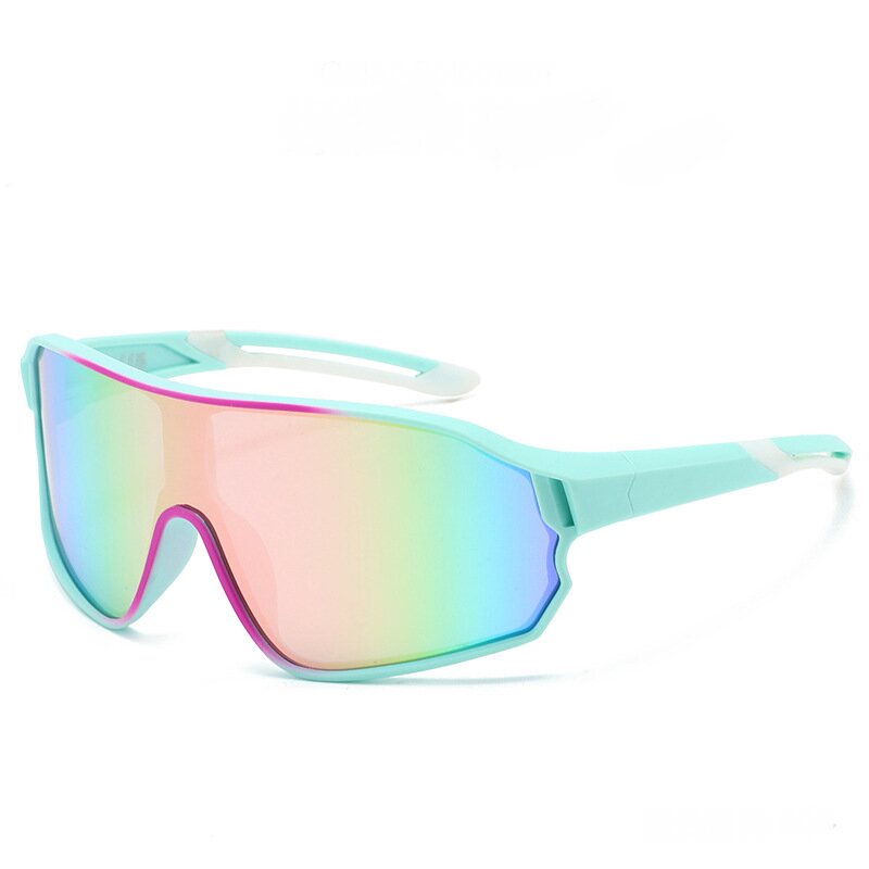 Fashionable Sports Sunglasses with Colorful Mirror Lenses - UV400 Protection for Cycling & Outdoor Activities  green Main image