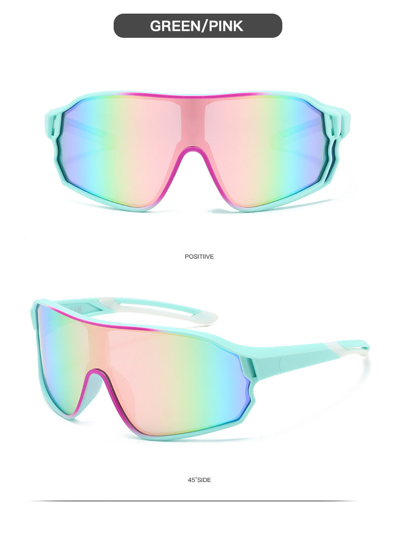 Fashionable Sports Sunglasses with Colorful Mirror Lenses - UV400 Protection for Cycling & Outdoor Activities  green Secondary image