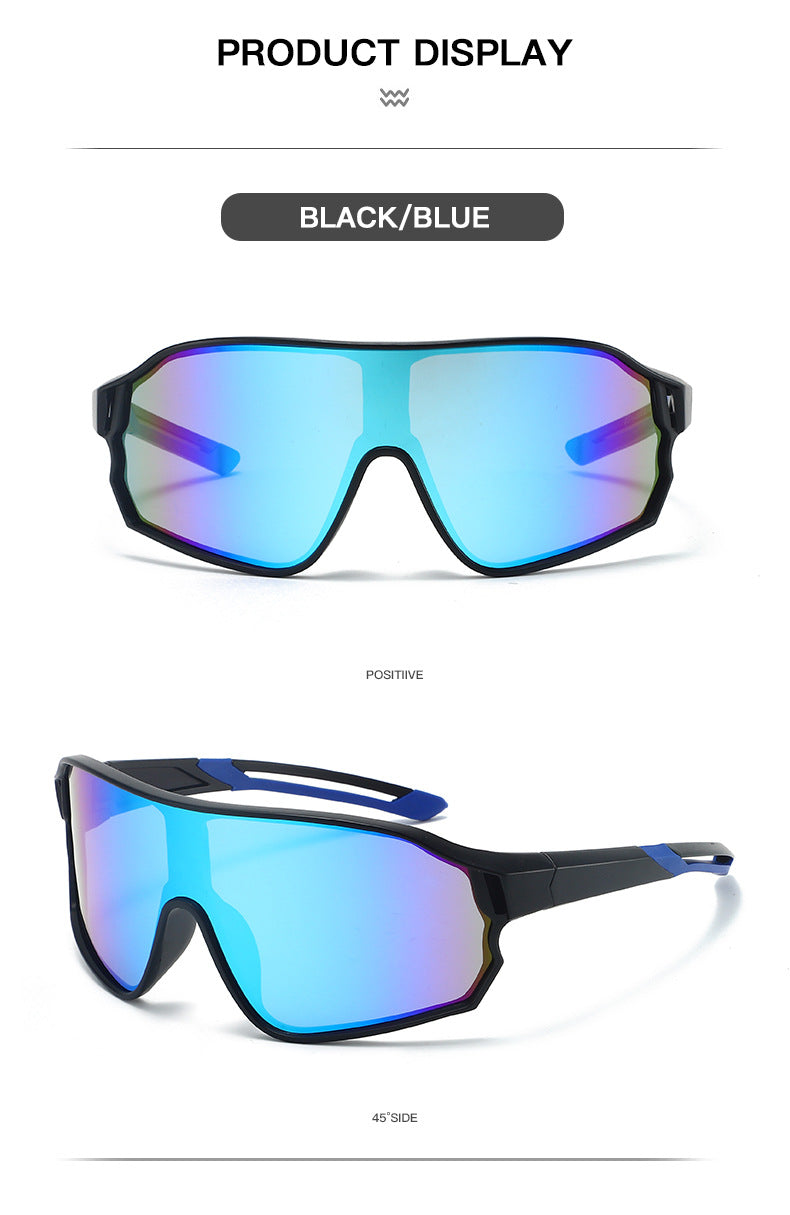 Fashionable Sports Sunglasses with Colorful Mirror Lenses - UV400 Protection for Cycling & Outdoor Activities  blue Secondary image