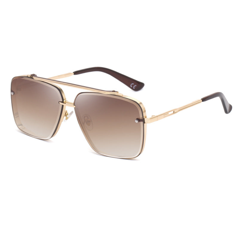 Gold Square Sunglasses,Fashionable Men's Metal, UV400 Gradient Lenses for Timeless Style Main image