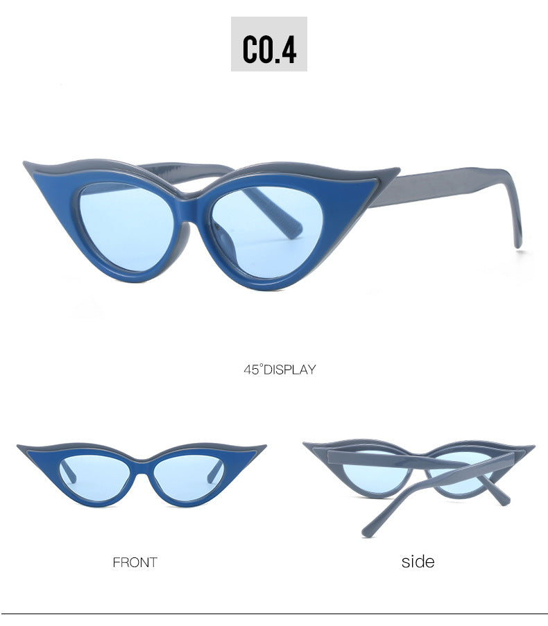 Retro Cat-Eye Sunglasses - Stylish Blue Vintage Frames for Women Secondary image