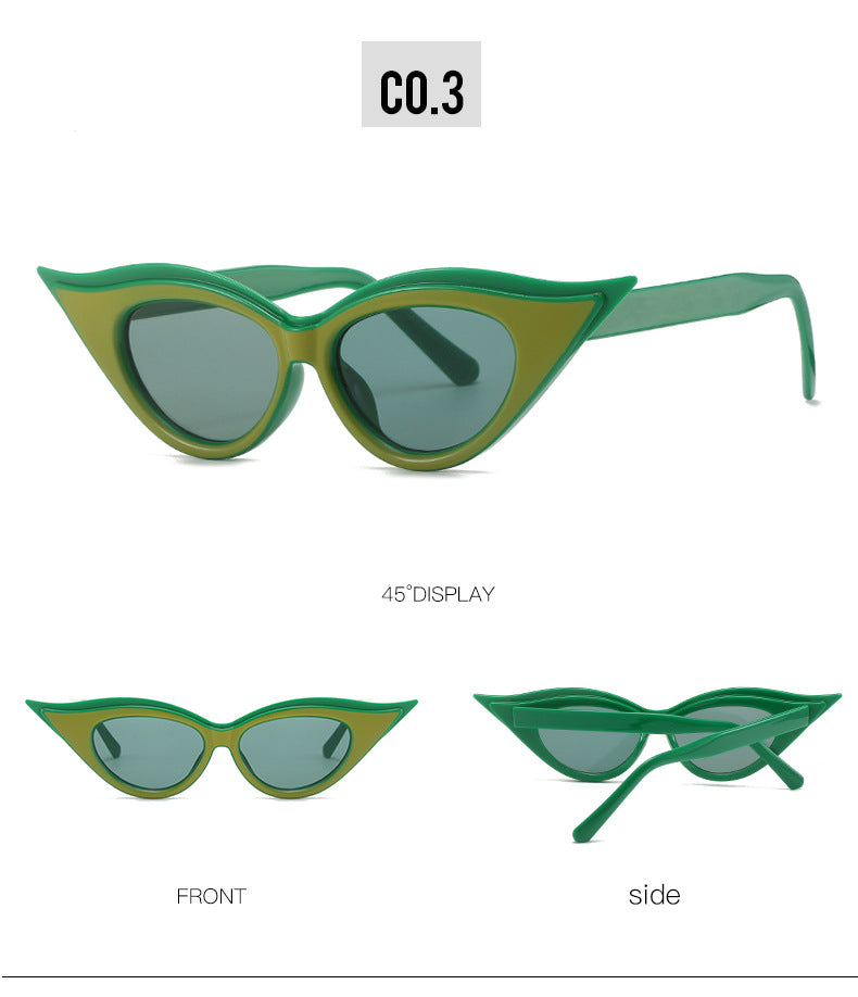 Retro Cat-Eye Sunglasses - Stylish Green Vintage Frames for Women Secondary image