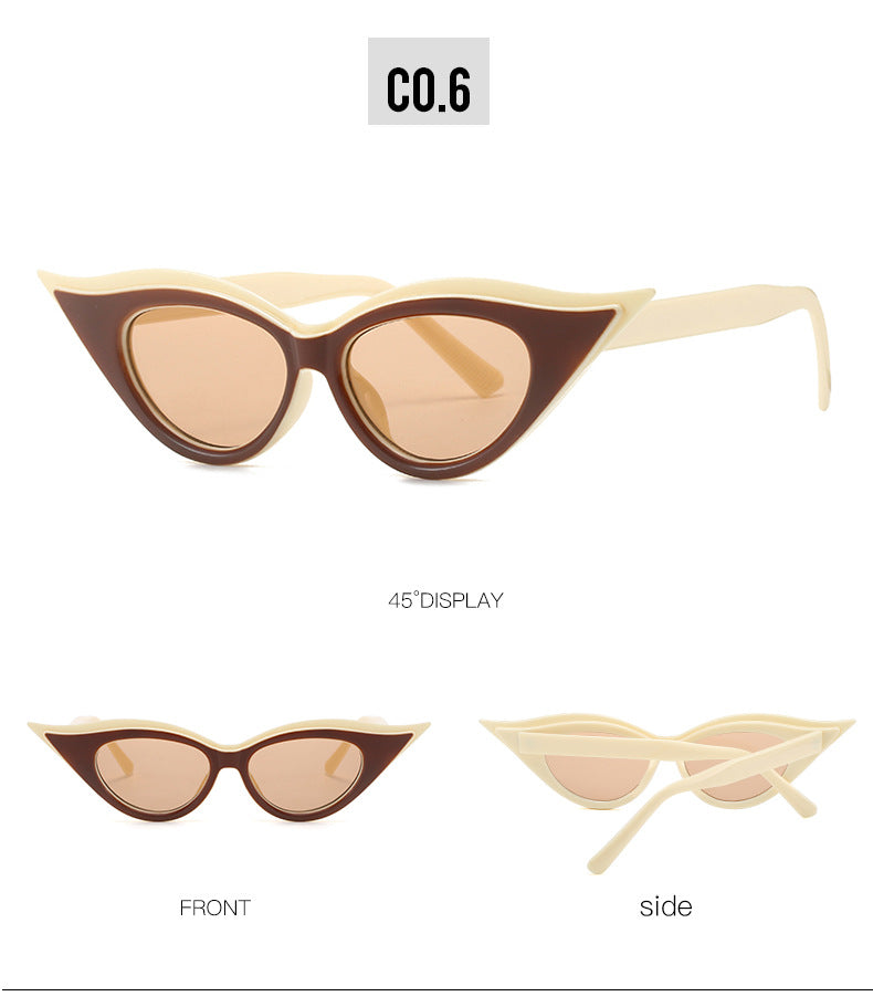 Retro Cat-Eye Sunglasses - Stylish Apricot Vintage Frames for Women Secondary image