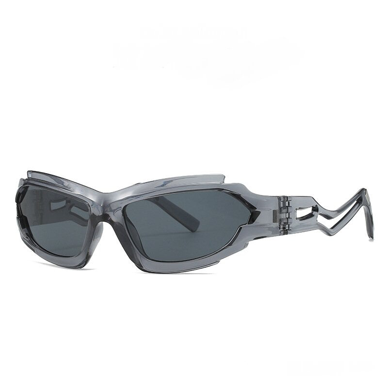 Futuristic Sports Wrap Man Sunglasses - Bold Gray Frames with UV Protection Main image
